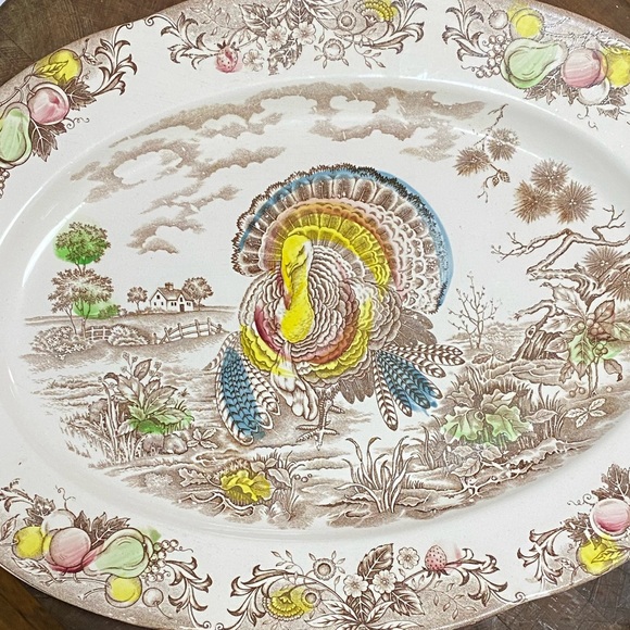18” Vintage Ironstone Turkey Platter Trimont Ware Japan - Picture 3 of 6